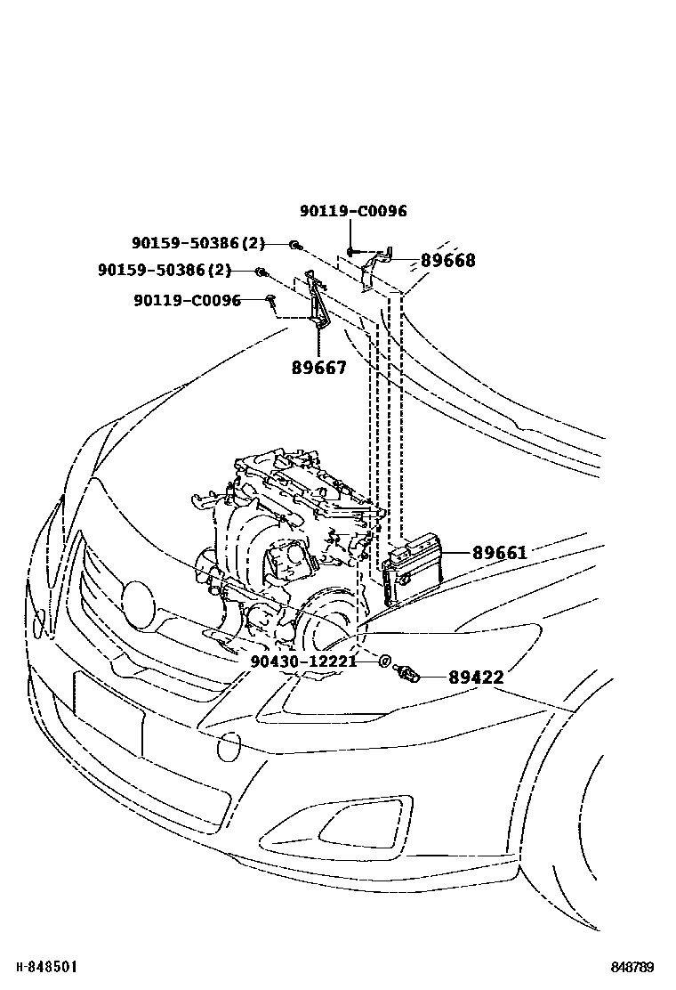 Toyota COROLLA 电子燃油喷射系统 EPC diagram — 848789