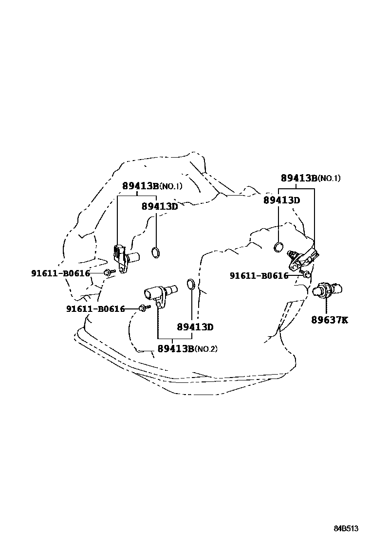 Toyota COROLLA 超速档和电子控制变速器 EPC diagram — 84B513