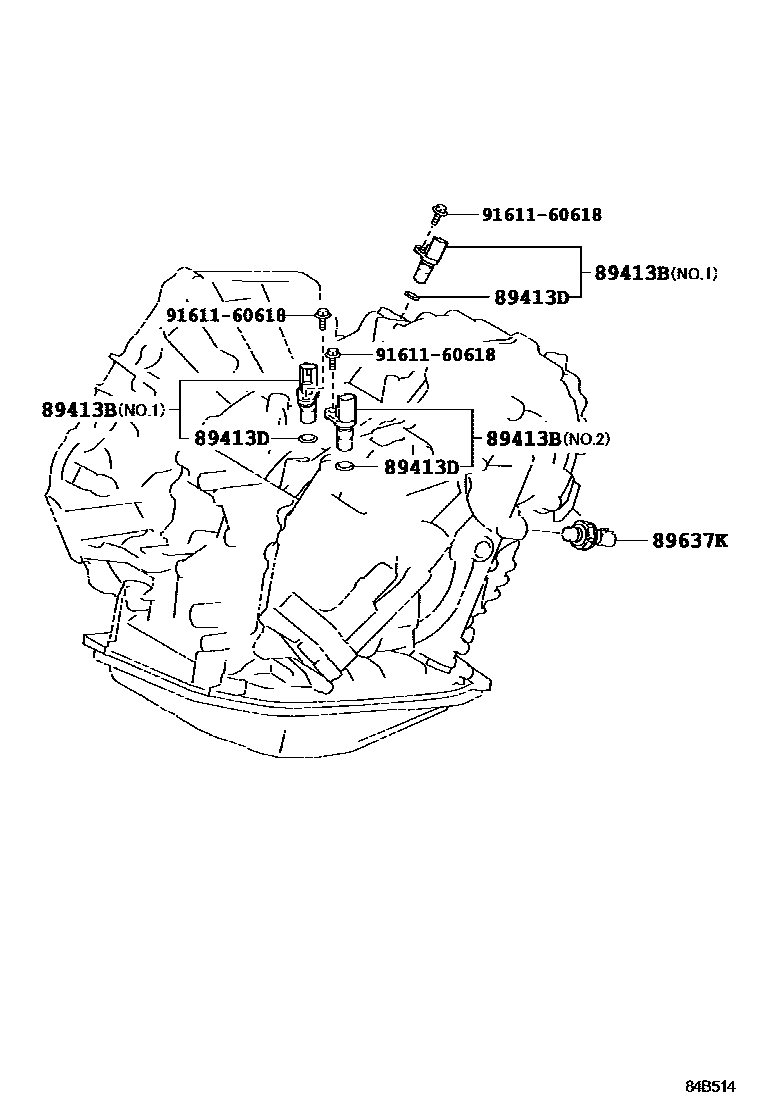 Toyota COROLLA 超速档和电子控制变速器 EPC diagram — 84B514