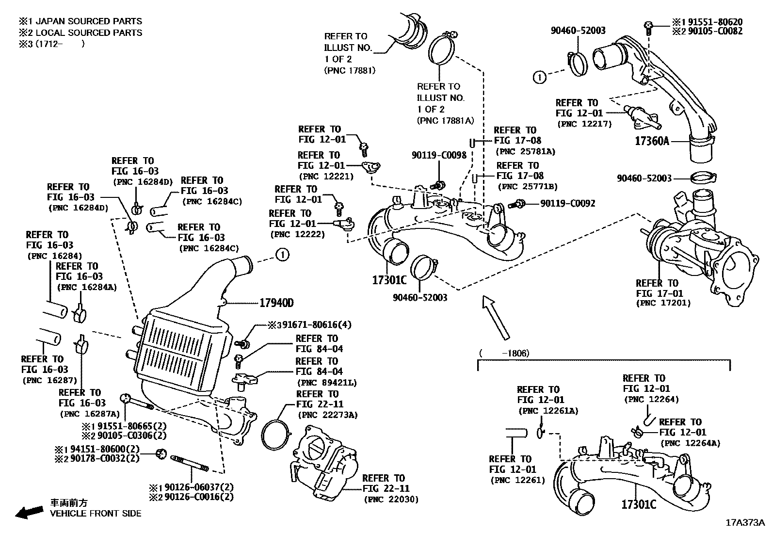 Toyota COROLLA Air Cleaner EPC diagram — 17A373A