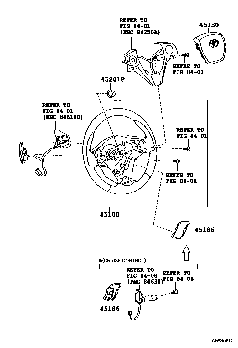 Toyota COROLLA Steering Wheel EPC diagram — 456859C