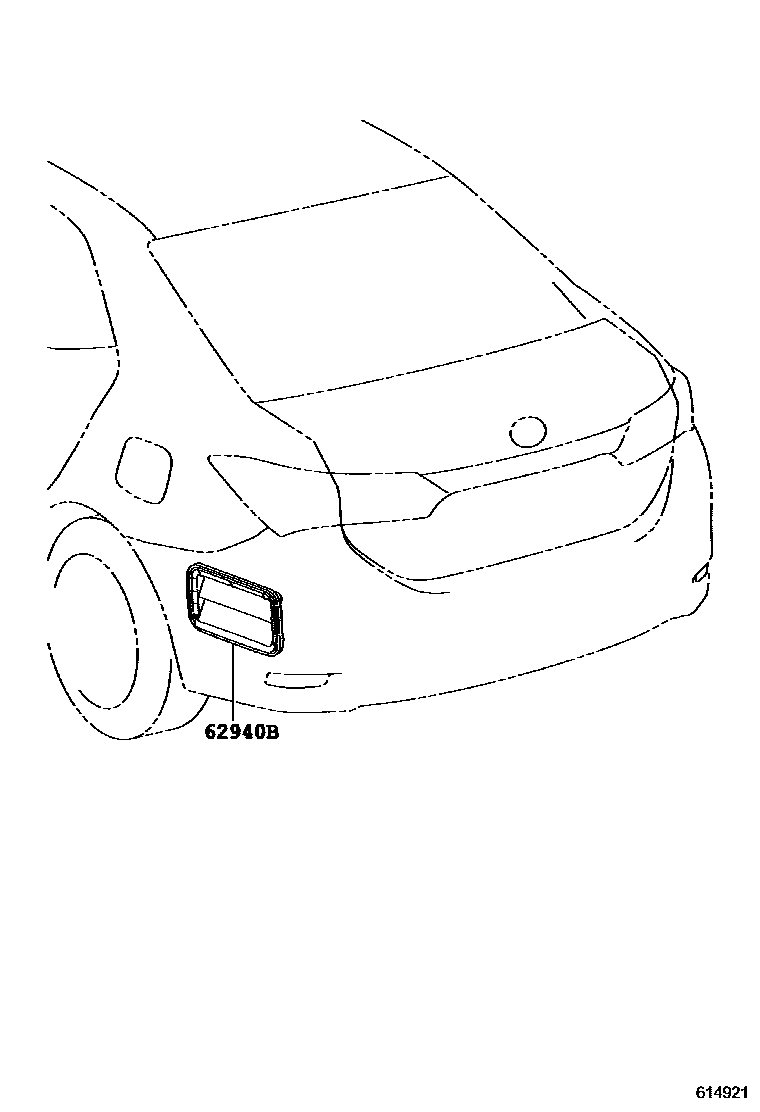 Toyota COROLLA 车侧通风装置 EPC diagram — 614921