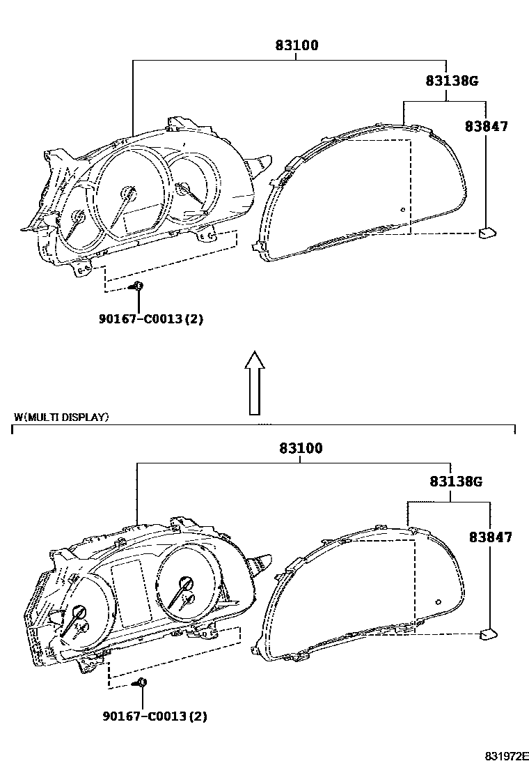 Toyota COROLLA 仪表 EPC diagram — 831972E