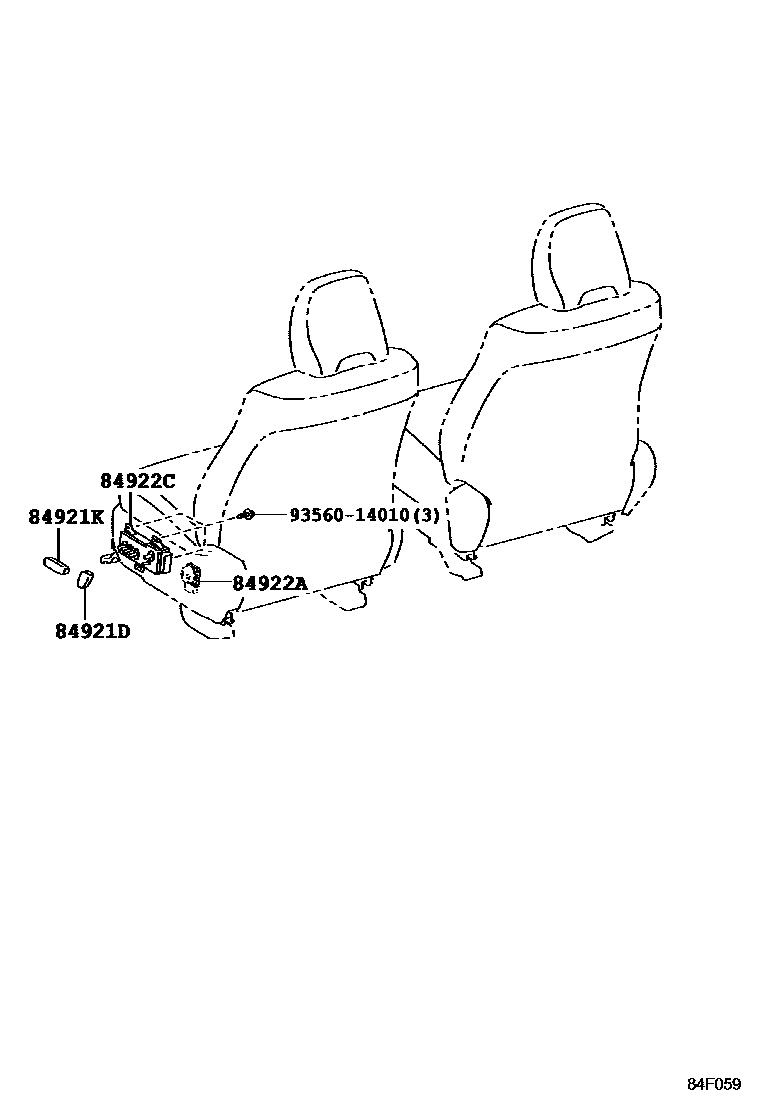 Toyota COROLLA 开关和继电器和ECU EPC diagram — 84F059