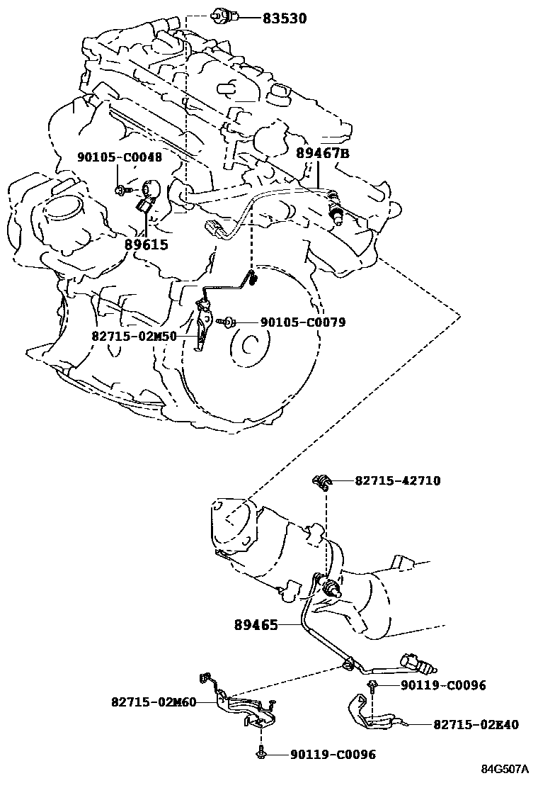 Toyota COROLLA 开关和继电器和ECU EPC diagram — 84G507A