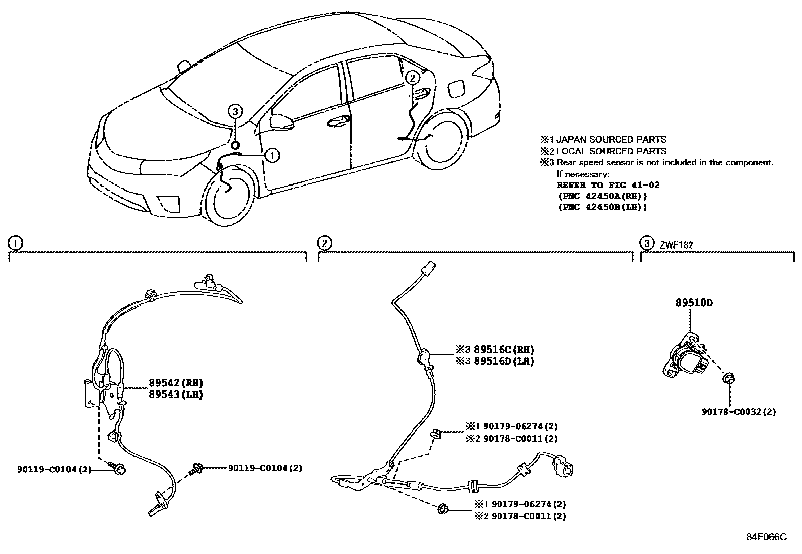 Toyota COROLLA ABS 和 VSC EPC diagram — 84F066C