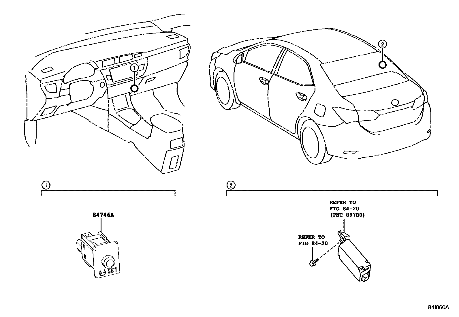 Toyota COROLLA 轮胎压力警告系统 EPC diagram — 84I060A