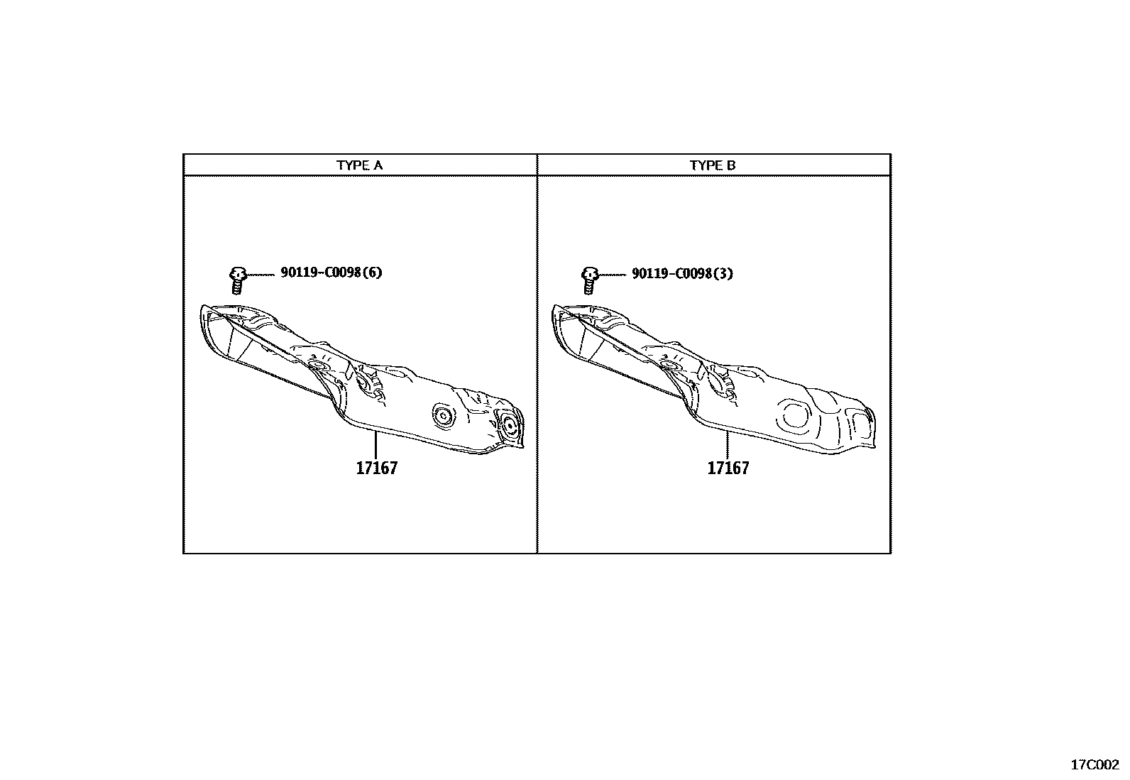 Toyota COROLLA Manifold EPC diagram — 17C002