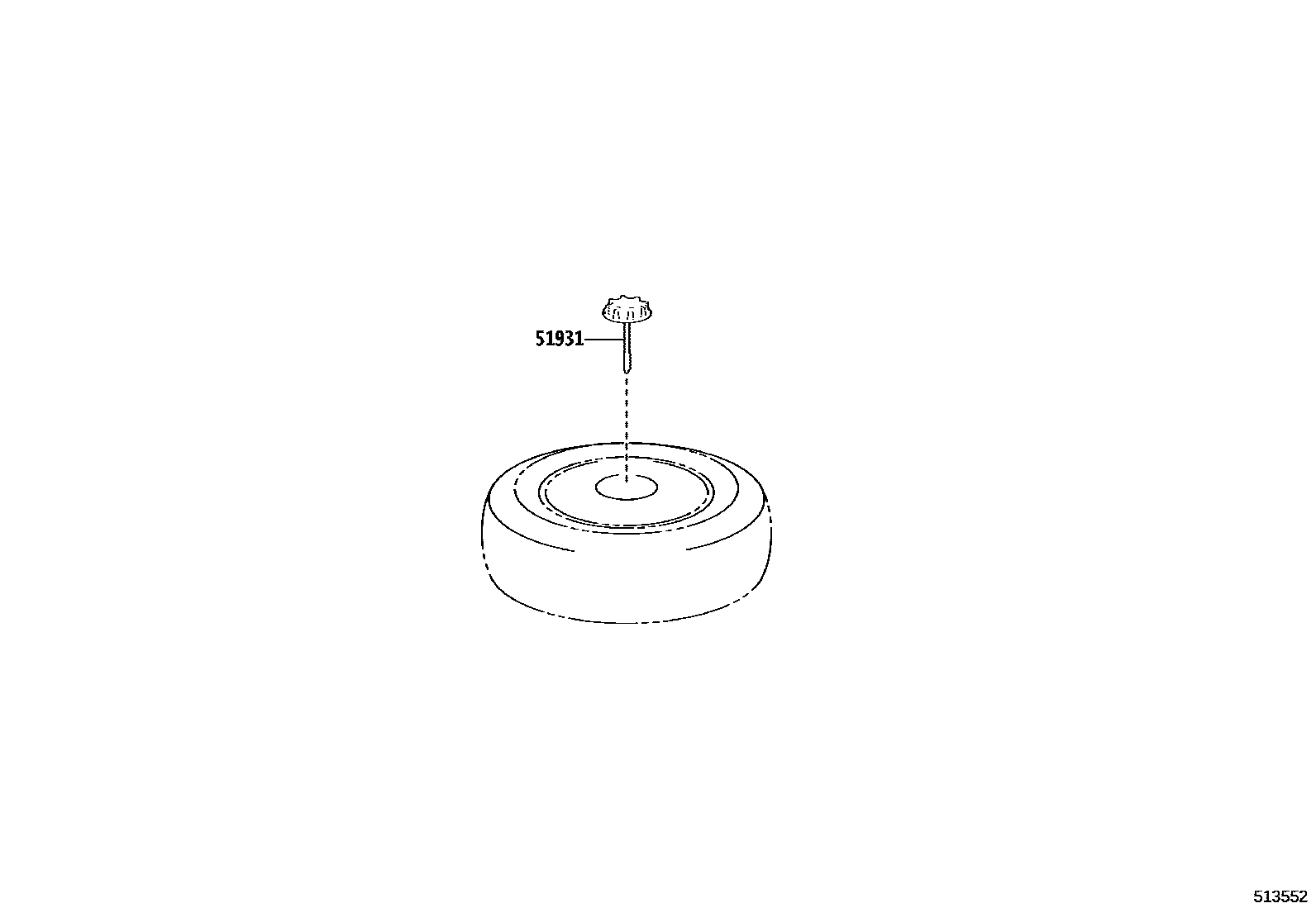 Toyota COROLLA Spare tire rack EPC diagram — 513552