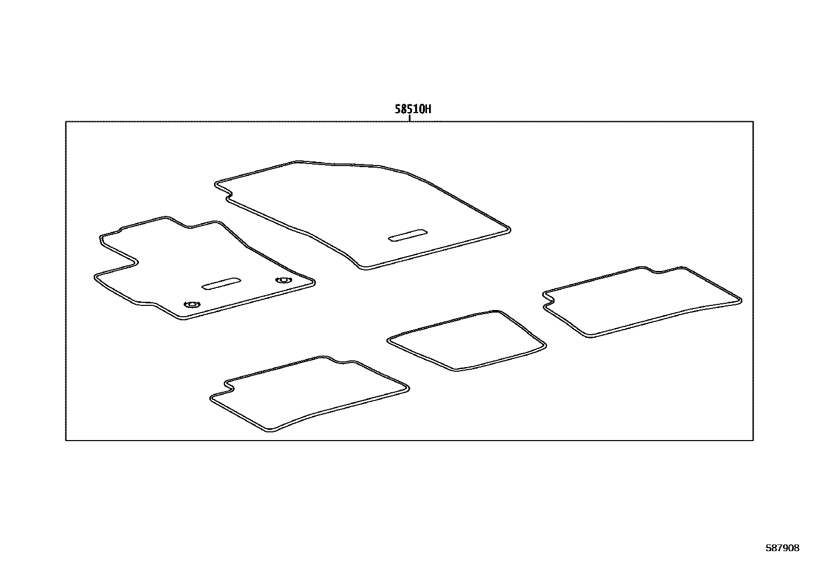 Toyota COROLLA 地板垫和地毯 EPC diagram — 587908
