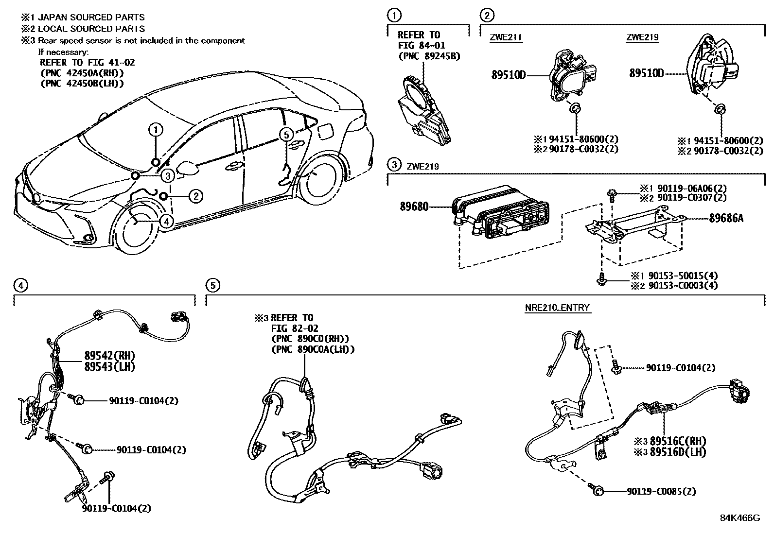 Toyota COROLLA ABS 和 VSC EPC diagram — 84K466G