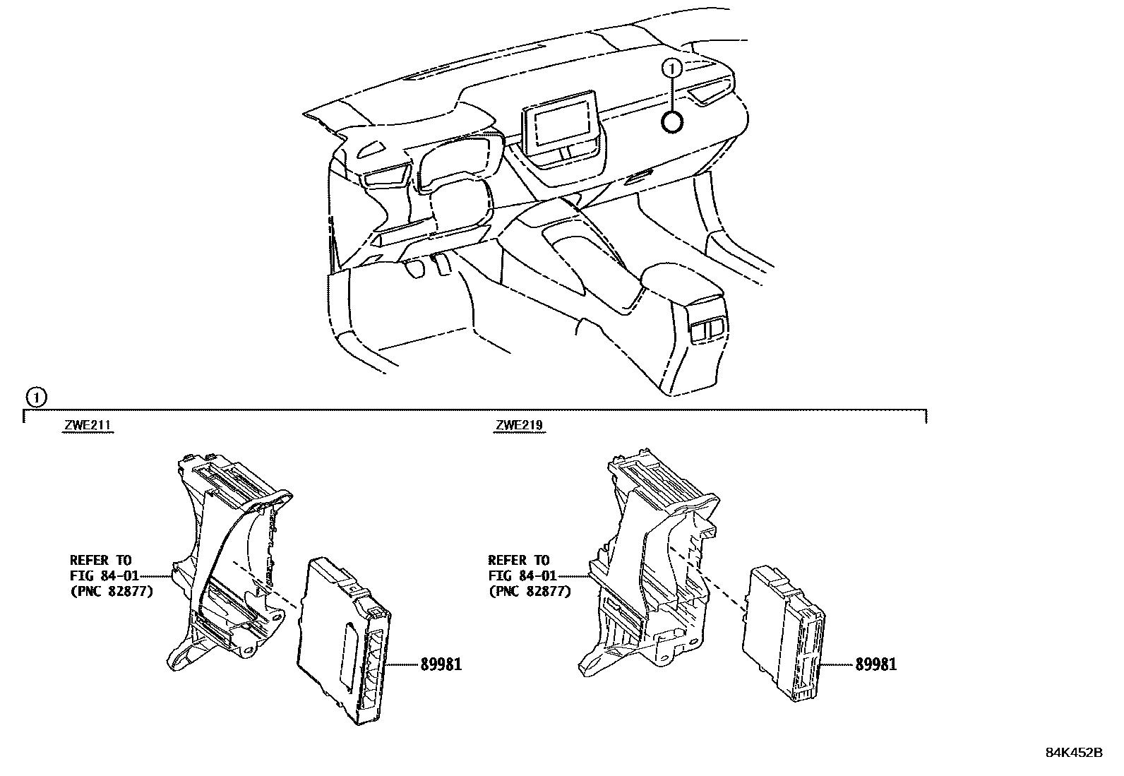 Toyota COROLLA HEV 控制ECU EPC diagram — 84K452B