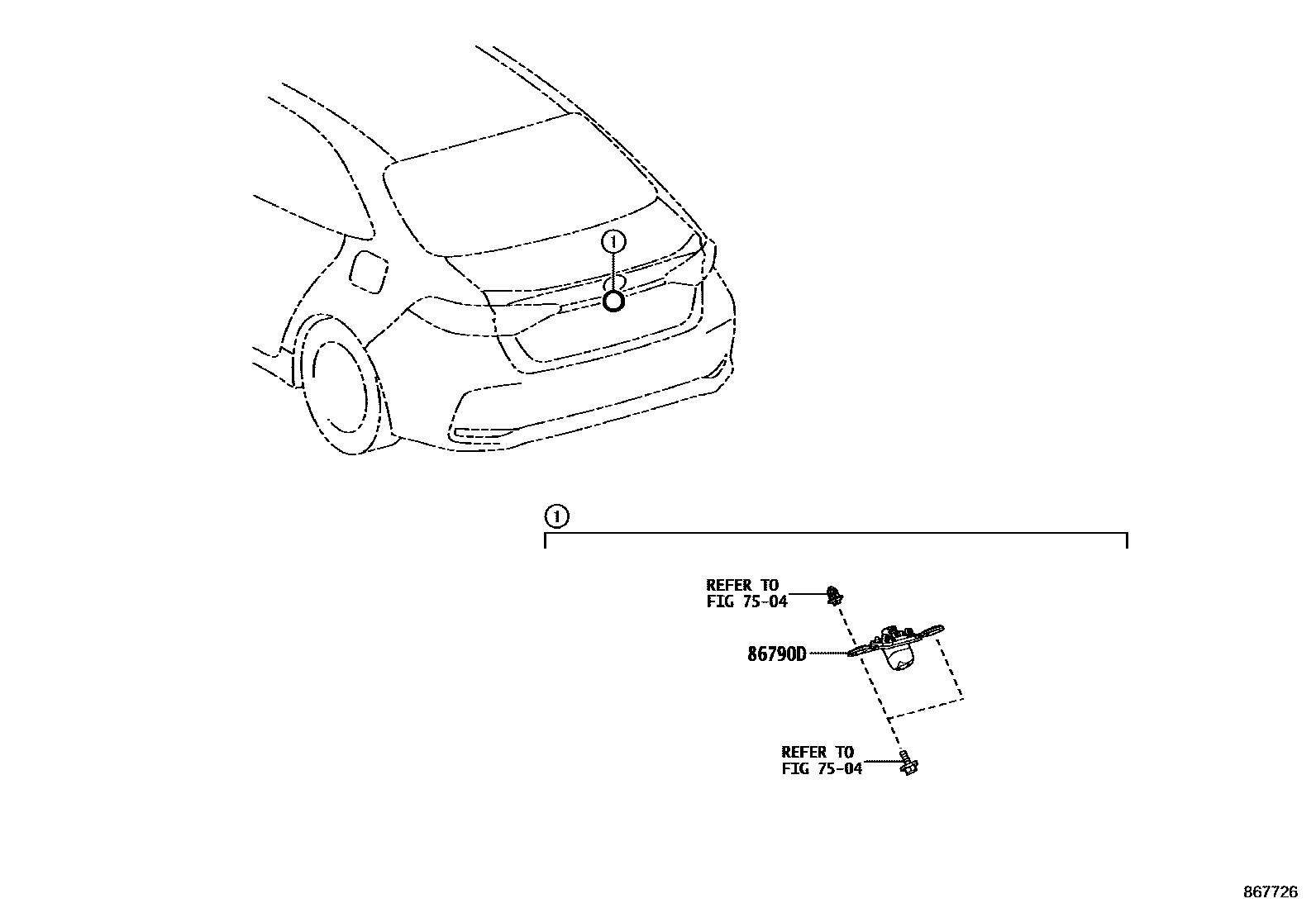Toyota COROLLA 倒车影像和摄像头 EPC diagram — 867726