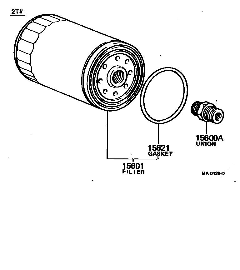 Toyota COROLLA Oil Filter EPC diagram — MA0428D