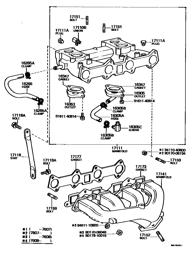 Toyota COROLLA Manifold EPC diagram — MA0636I