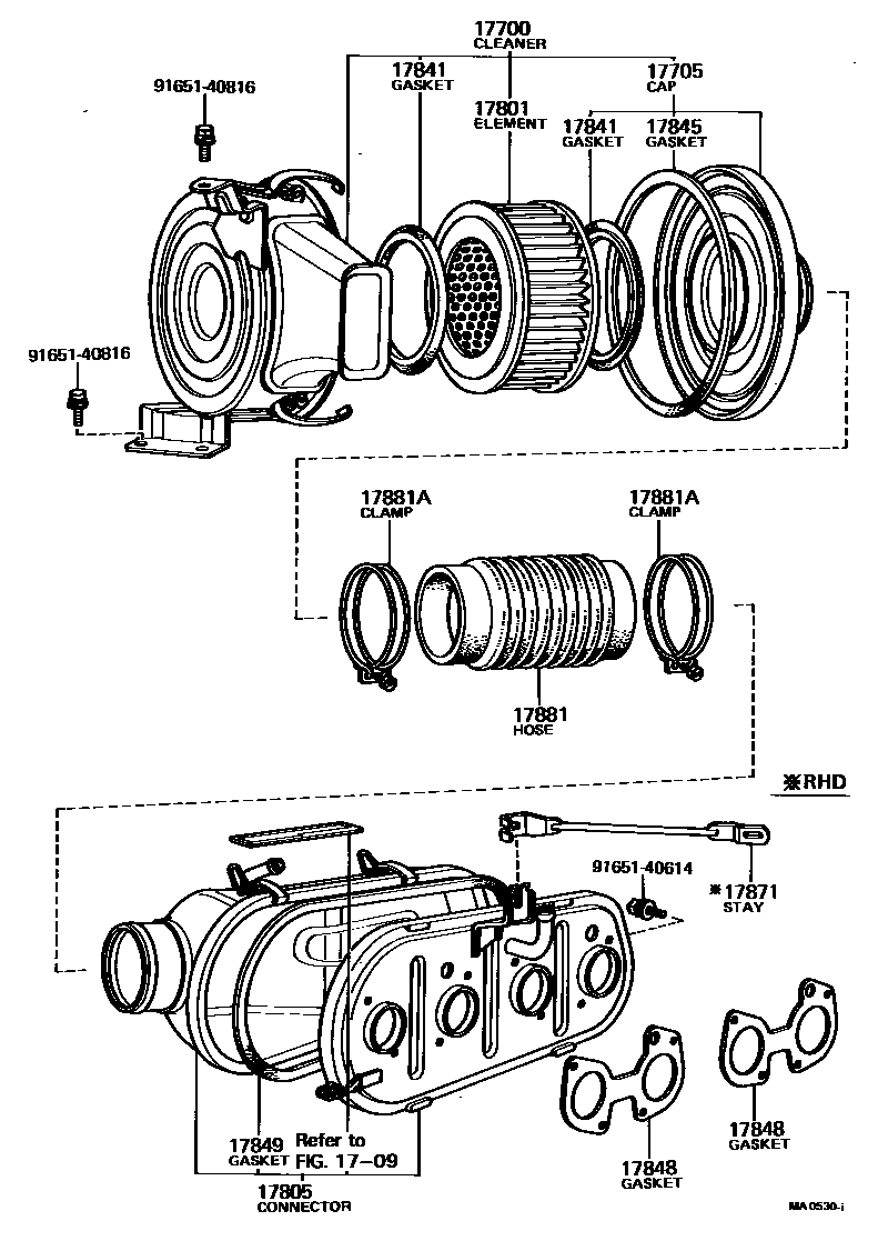 Toyota COROLLA Air Cleaner EPC diagram — MA0530I