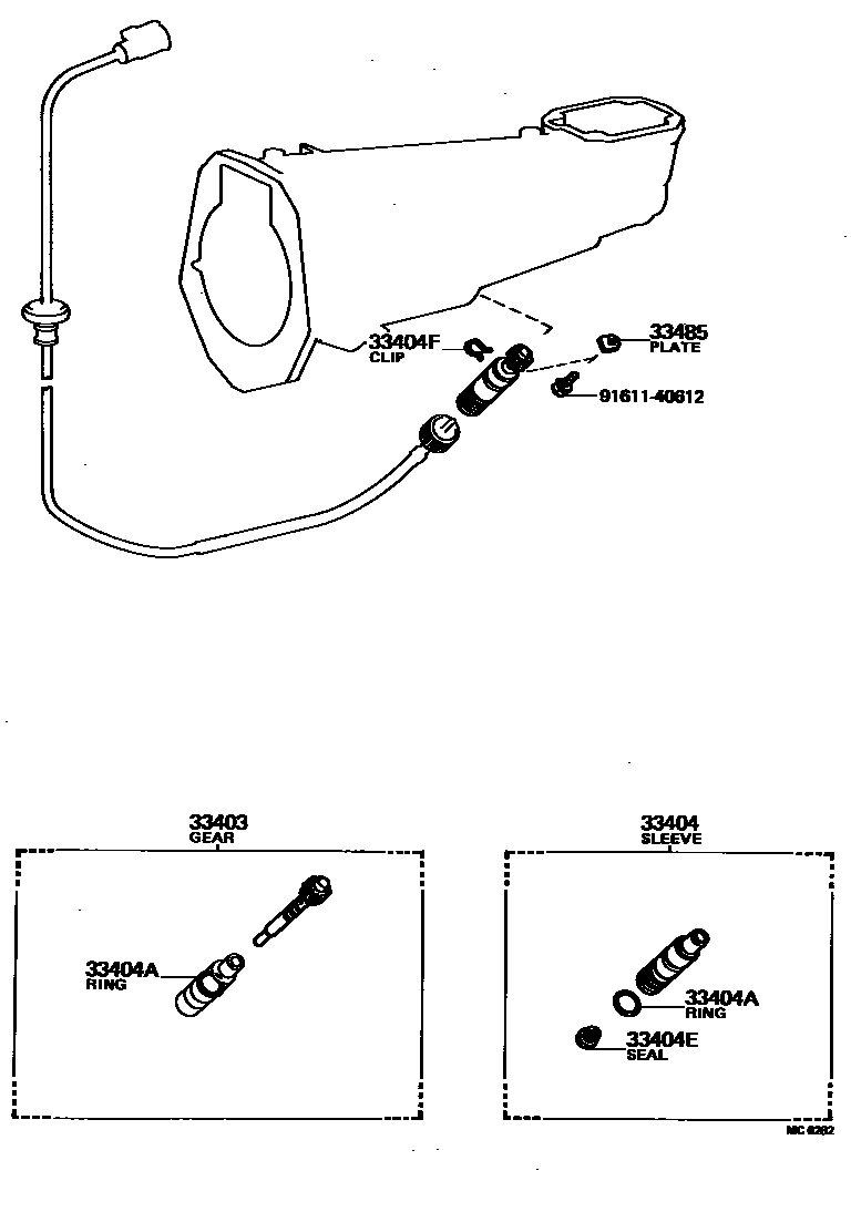 Toyota COROLLA 速度表从动齿轮(MTM) EPC diagram — MC6282