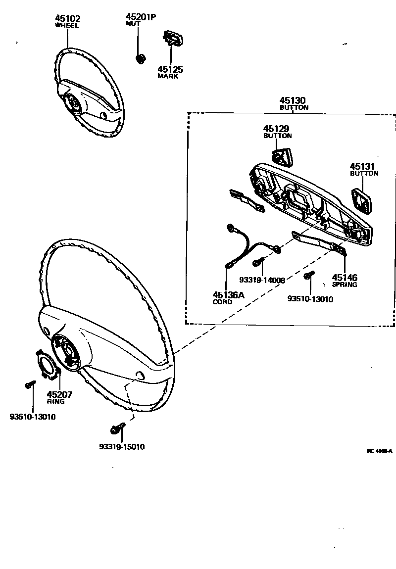 Toyota COROLLA Steering Wheel EPC diagram — MC4668A