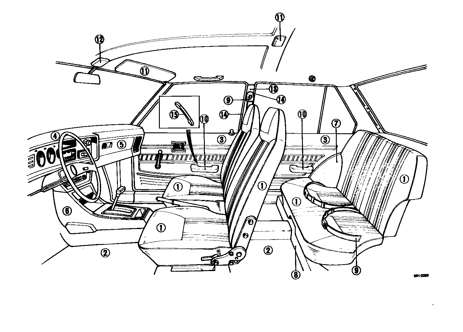 Toyota COROLLA 颜色判定表 EPC diagram — MH0089