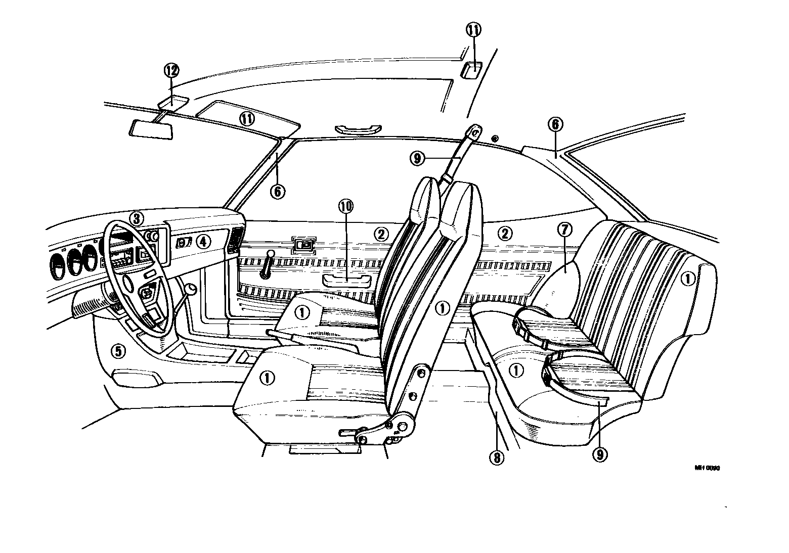 Toyota COROLLA 颜色判定表 EPC diagram — MH0090