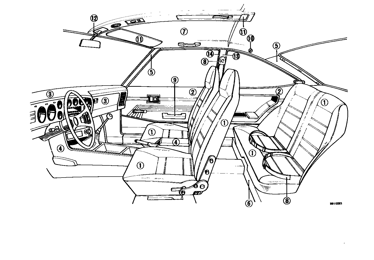 Toyota COROLLA 颜色判定表 EPC diagram — MH0093