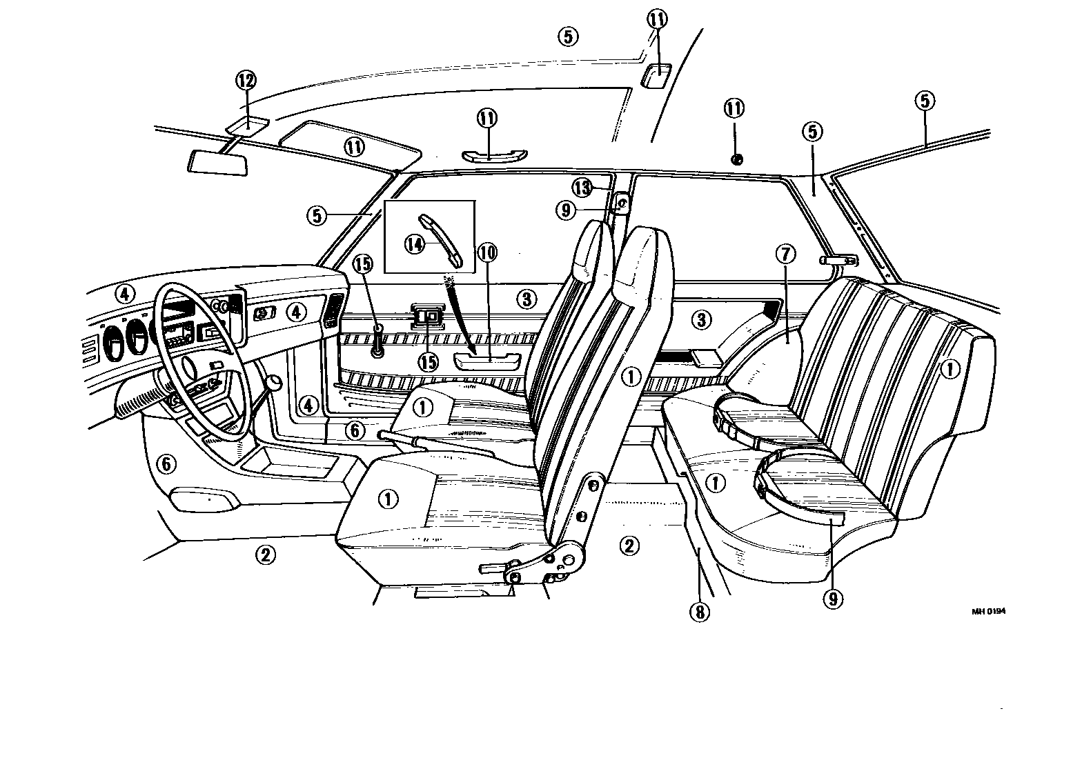 Toyota COROLLA 颜色判定表 EPC diagram — MH0194