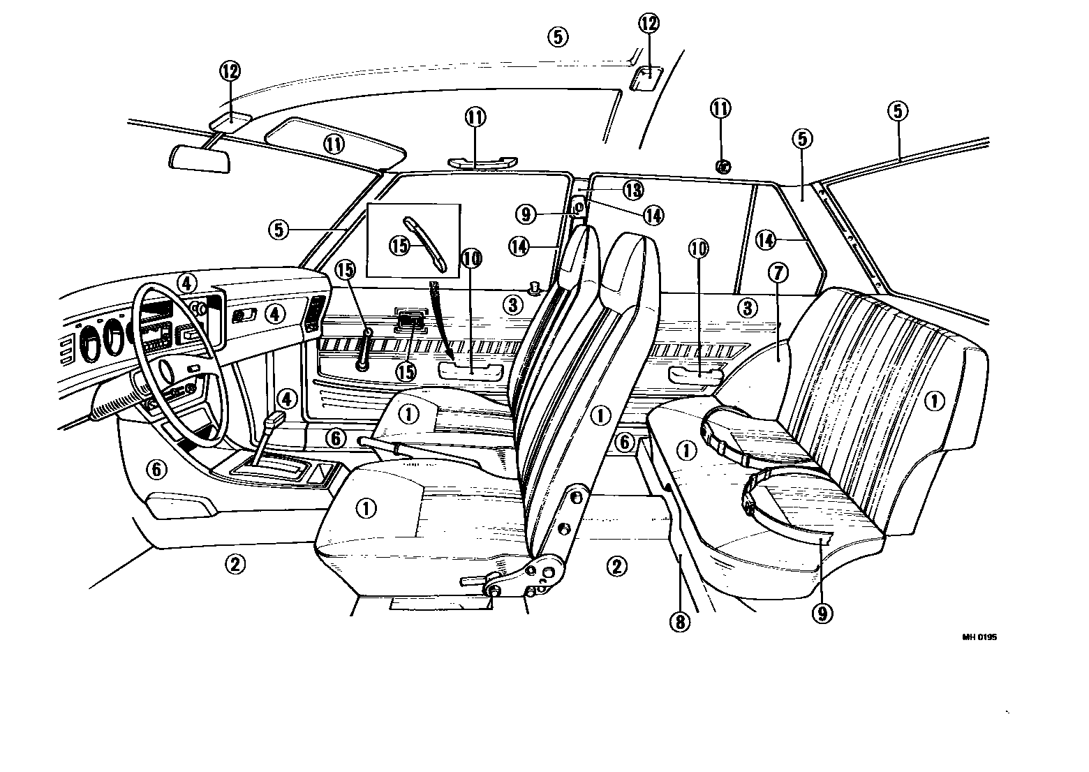 Toyota COROLLA 颜色判定表 EPC diagram — MH0195