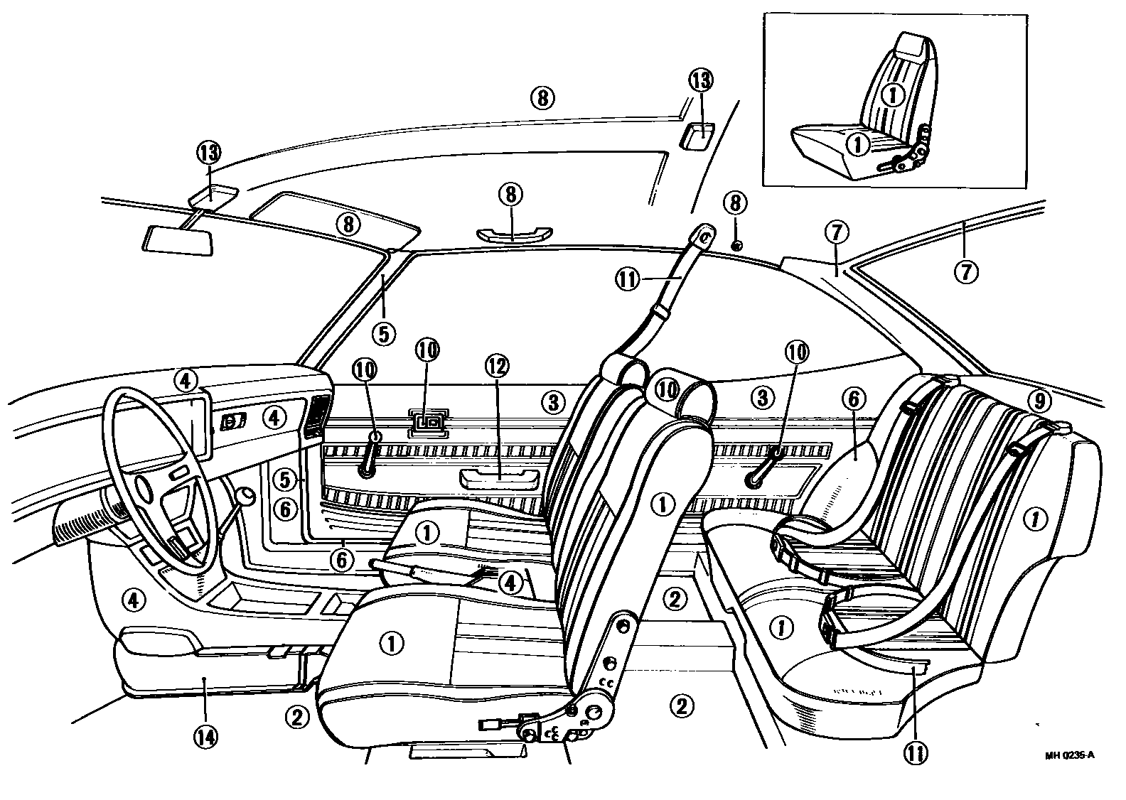 Toyota COROLLA 颜色判定表 EPC diagram — MH0235A