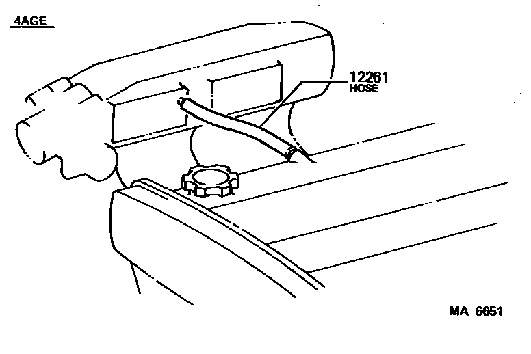 Toyota COROLLA Ventilation Hose EPC diagram — MA6651