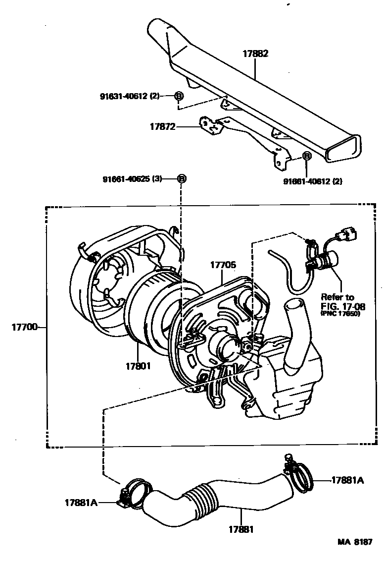Toyota COROLLA Air Cleaner EPC diagram — MA8187
