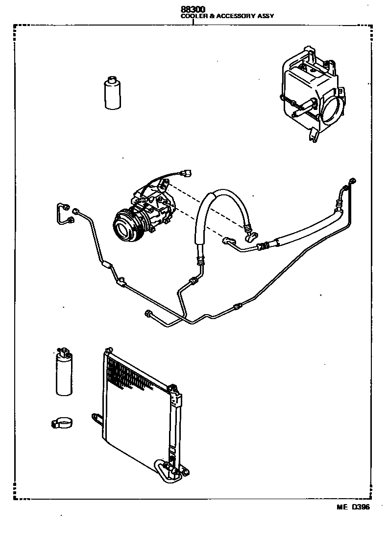 Toyota COROLLA 暖风和空调系统 - 组件 EPC diagram — MED396