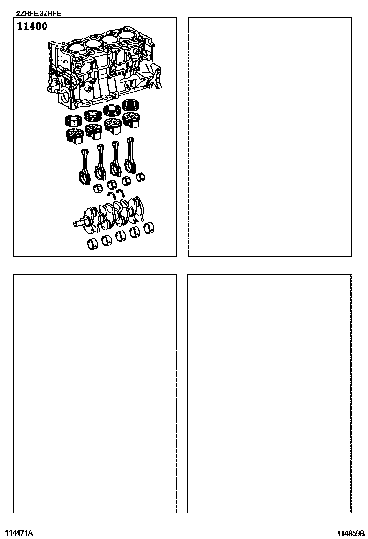 Toyota COROLLA Short Block Assembly EPC diagram — 114859B
