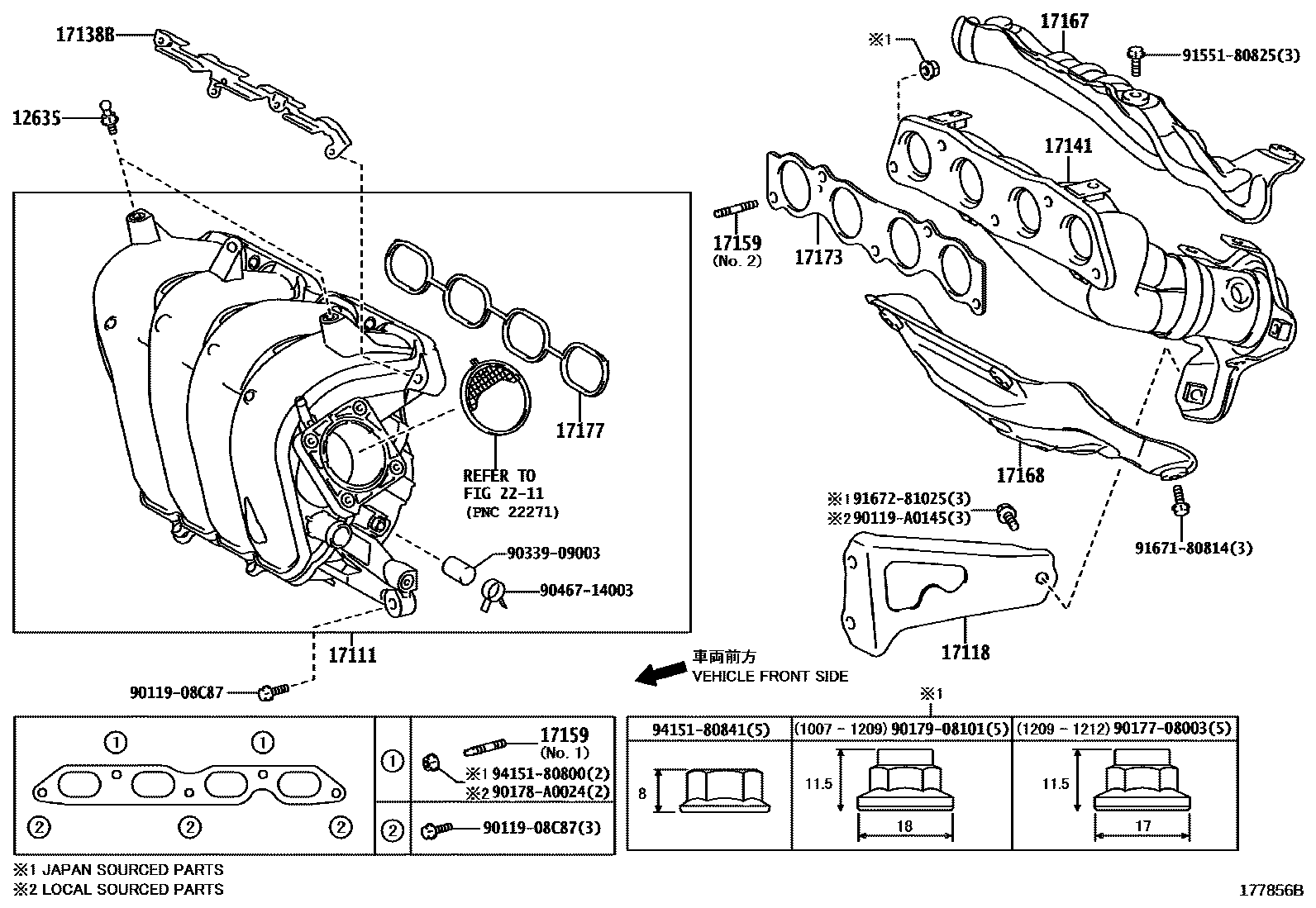 Toyota COROLLA Manifold EPC diagram — 177856B