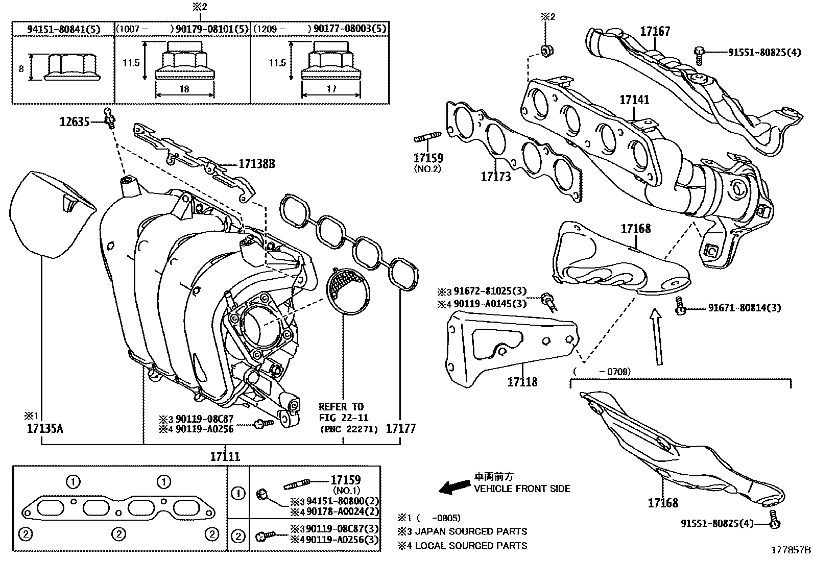 Toyota COROLLA Manifold EPC diagram — 177857B