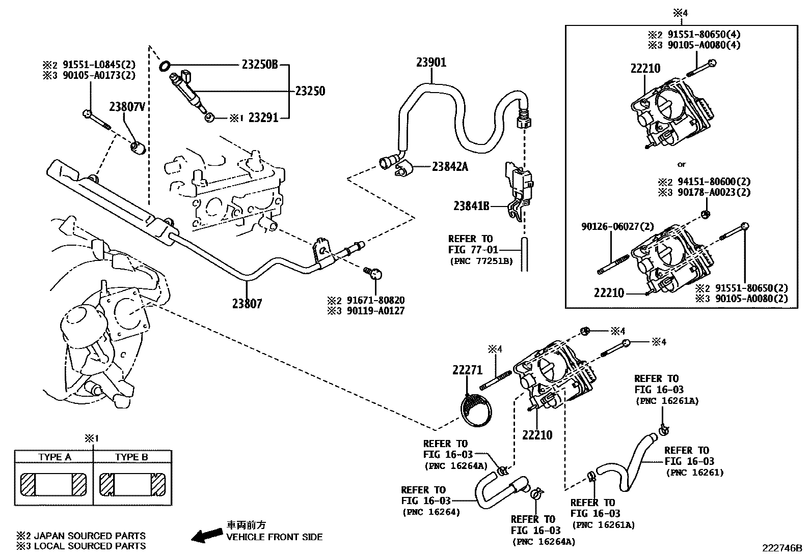 Toyota COROLLA 燃油喷射系统 EPC diagram — 222746B