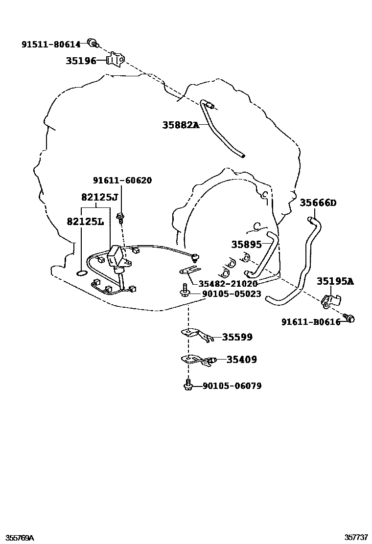 Toyota COROLLA 阀体和滤油网(ATM) EPC diagram — 357737