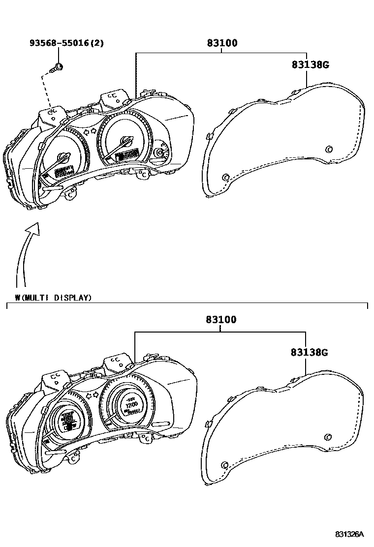 Toyota COROLLA 仪表 EPC diagram — 831326A