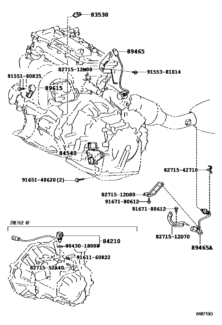 Toyota COROLLA 开关和继电器和ECU EPC diagram — 848715D