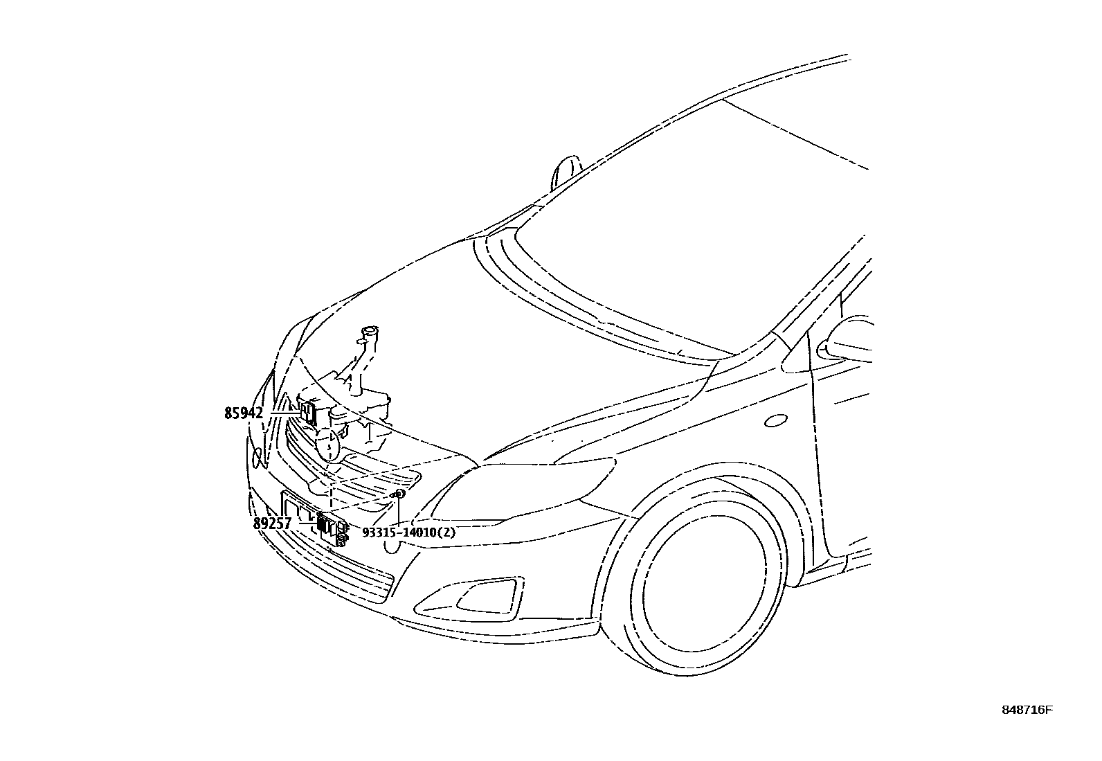 Toyota COROLLA 开关和继电器和ECU EPC diagram — 848716F