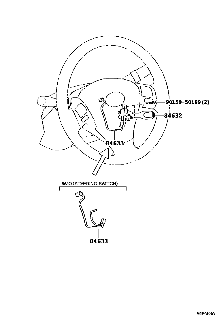 Toyota COROLLA 巡航控制(自动行驶) EPC diagram — 848463A