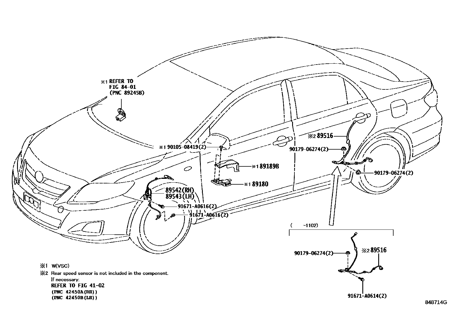 Toyota COROLLA ABS 和 VSC EPC diagram — 848714G