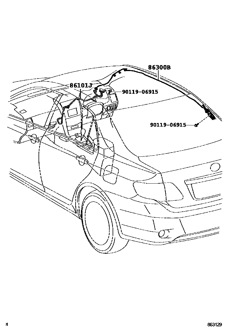 Toyota COROLLA antenna EPC diagram — 863129