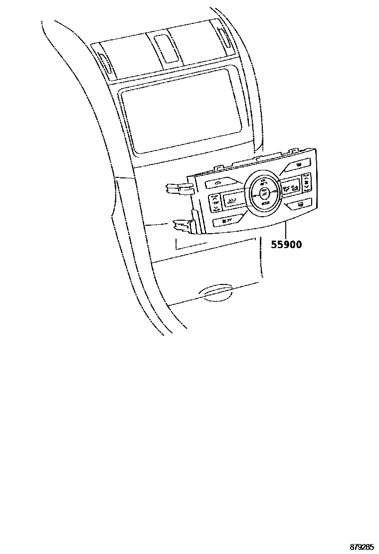 Toyota COROLLA 暖风和空调系统 - 控制器和风管 EPC diagram — 879285