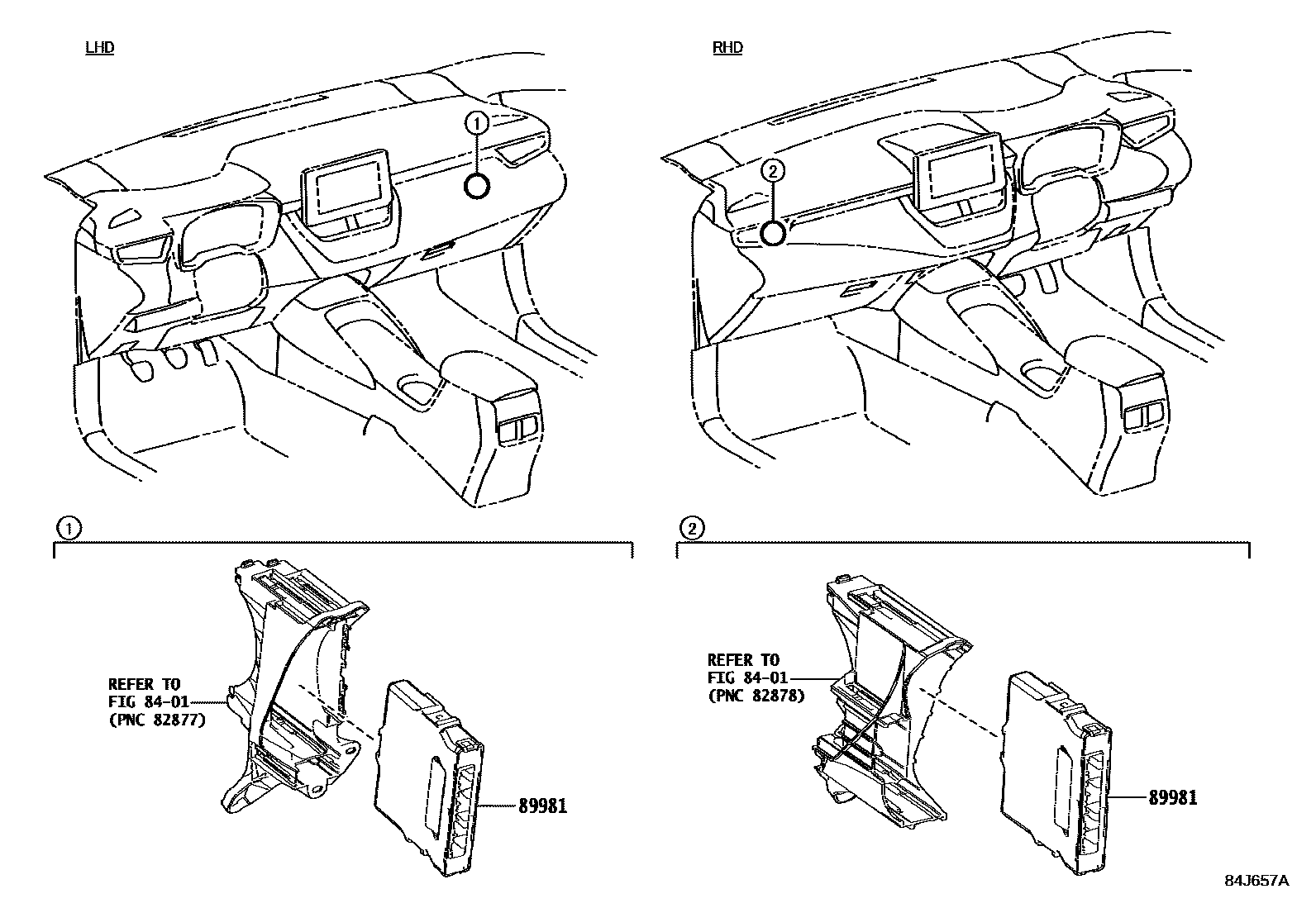 Toyota COROLLA HEV 控制ECU EPC diagram — 84J657A