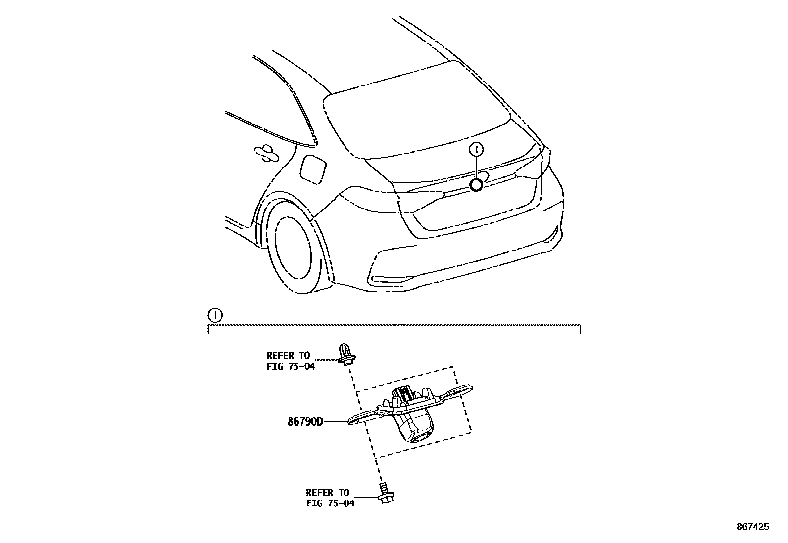Toyota COROLLA 倒车影像和摄像头 EPC diagram — 867425