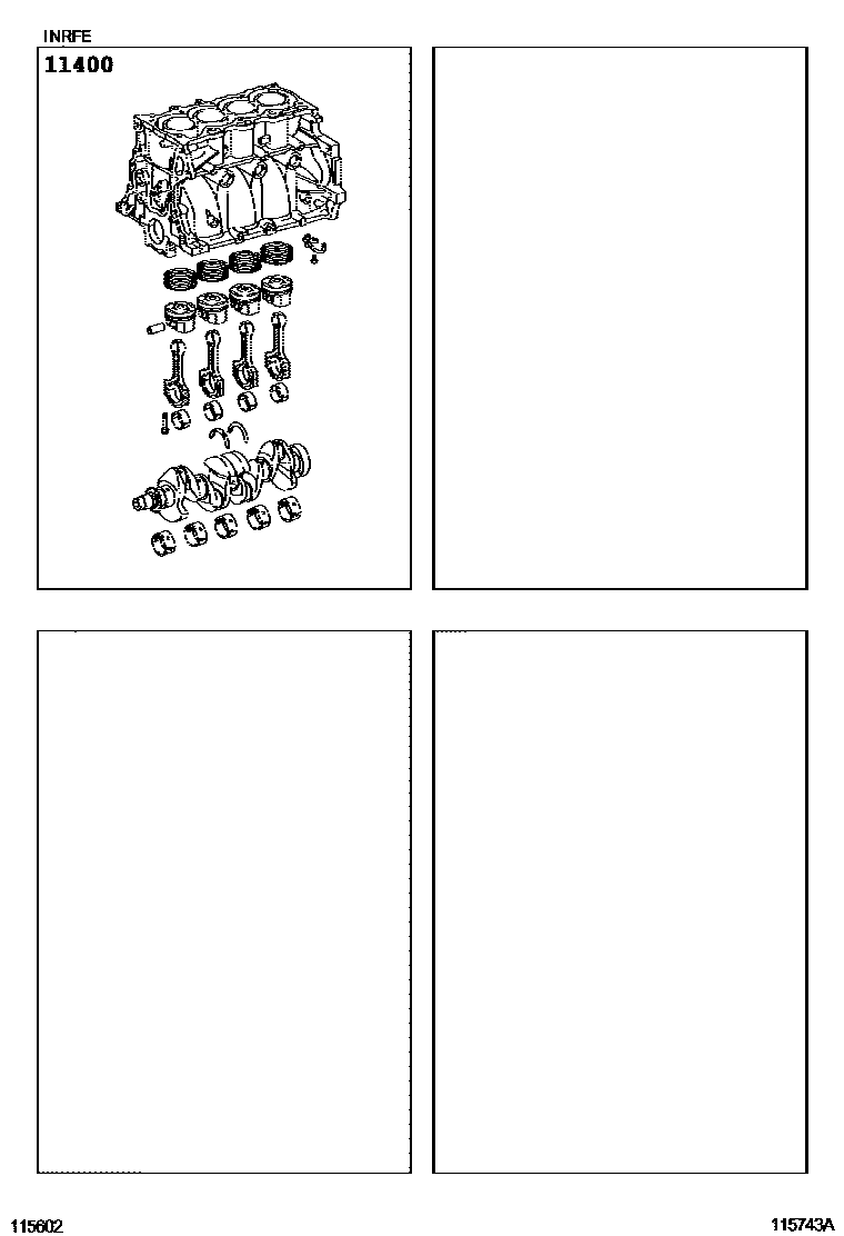 Toyota COROLLA Short Block Assembly EPC diagram — 115743A
