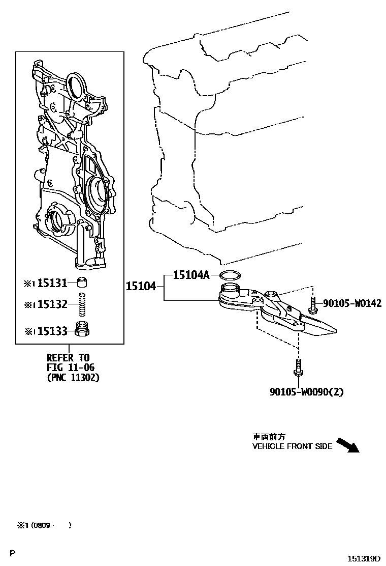 Toyota COROLLA Engine Oil Pump EPC diagram — 151319D