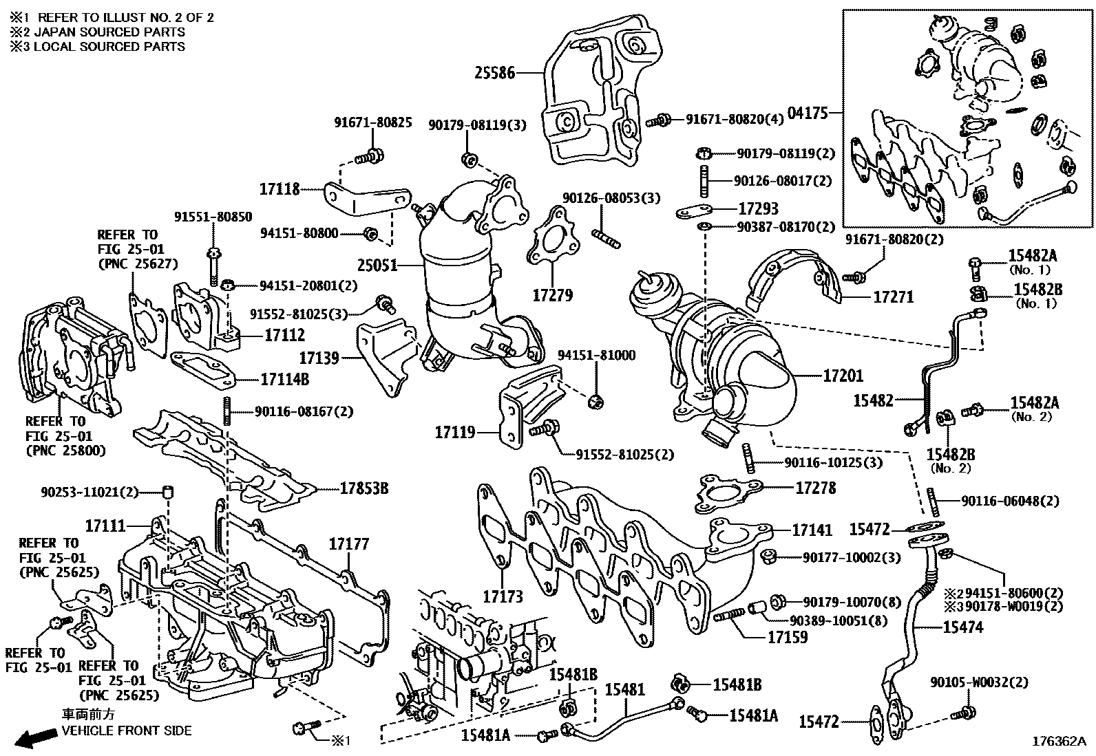Toyota COROLLA Manifold EPC diagram — 176362A