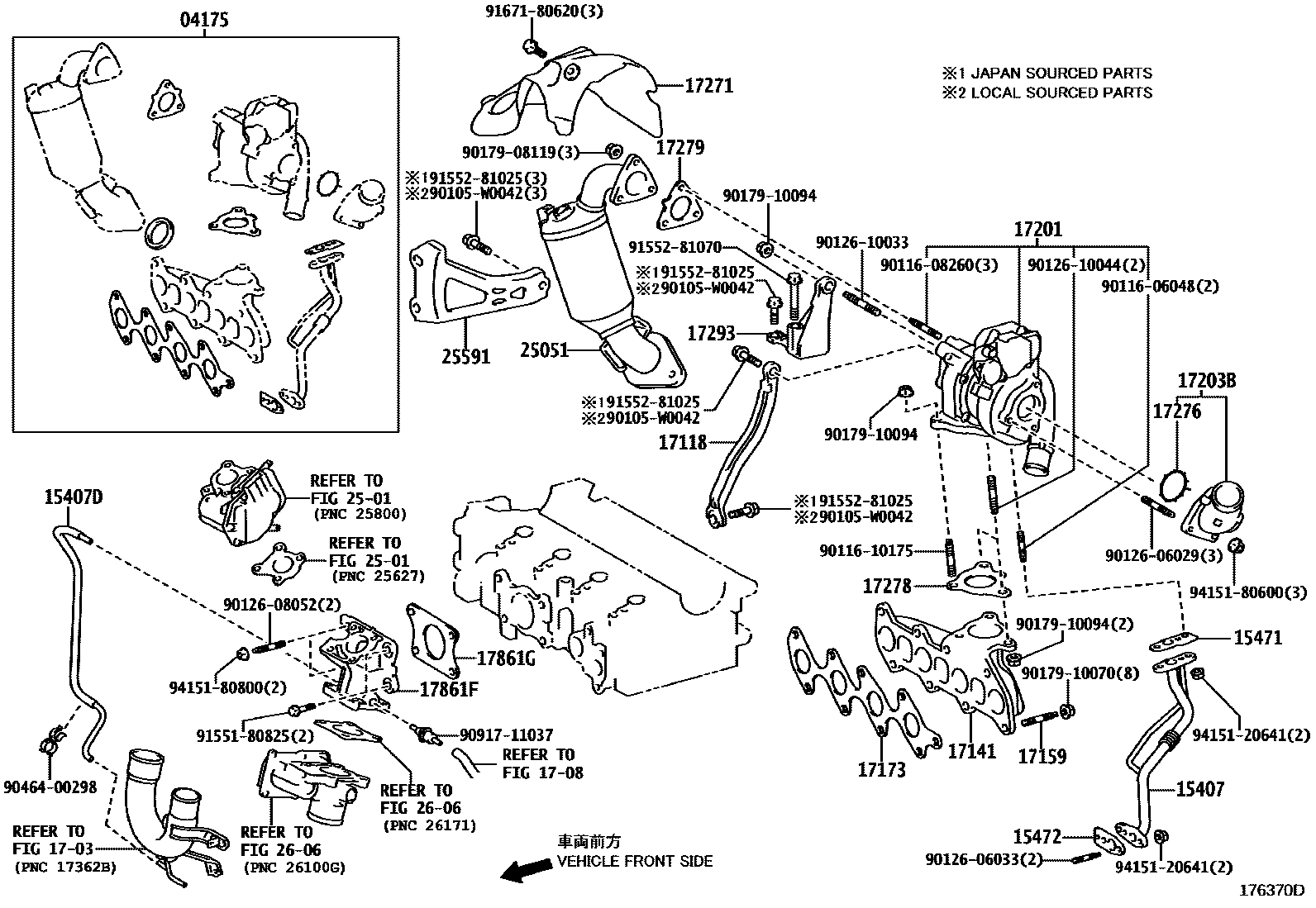 Toyota COROLLA Manifold EPC diagram — 176370D