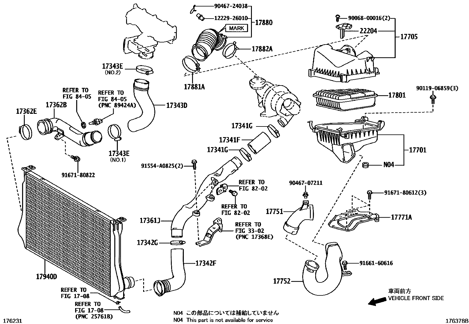 Toyota COROLLA Air Cleaner EPC diagram — 176378B